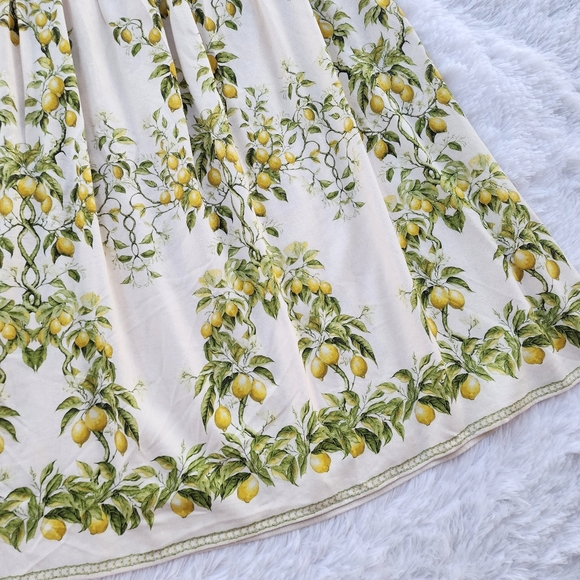 Max Studio Linen Blend Lemon Print Midi Skirt - Picture 3 of 6